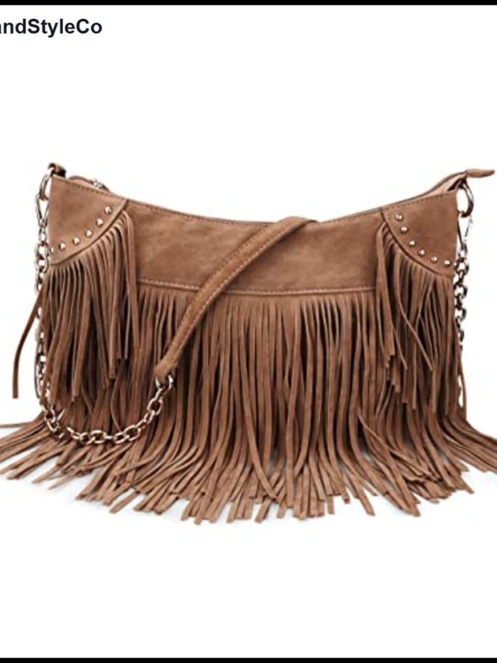 Faux Suede Leather Hobo Bag Tassel Chain Shoulder Purse Women